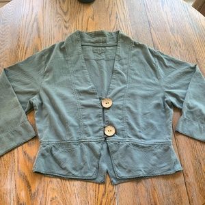 IRIDIUM cotton crop peplum top/jacket/S